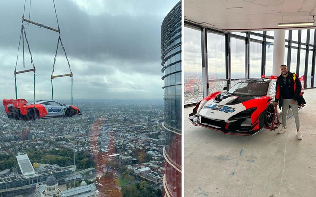 Mang siêu xe McLaren 2 triệu USD lên penthouse tầng 57 - Ảnh 2.