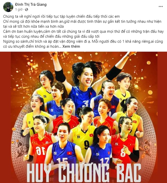 Chị cả Trà Giang gửi tâm thư cho đội bóng chuyền nữ Việt Nam: 'Chúng ta về nghỉ ngơi rồi tiếp tục tập luyện chiến đấu tiếp thôi các em' - Ảnh 2.