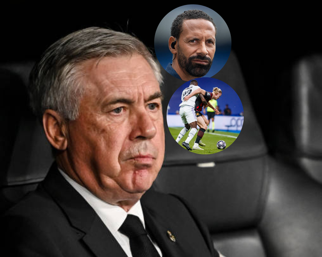 Ferdinand lấy làm khó hiểu về quyết định của Ancelotti gạt Rudiger khỏi đội hình đá chính ở bán kết lượt về cúp C1 gặp Man City dù Rudiger từng bắt chết Haaland ở trận lượt đi