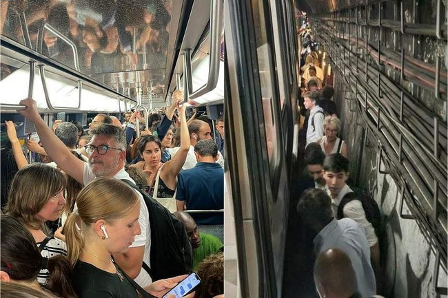 Pháp: Tuyến tàu điện đô thị Paris tắc nghẽn, hàng trăm hành khách mắc kẹt dưới lòng đất - Ảnh 1.