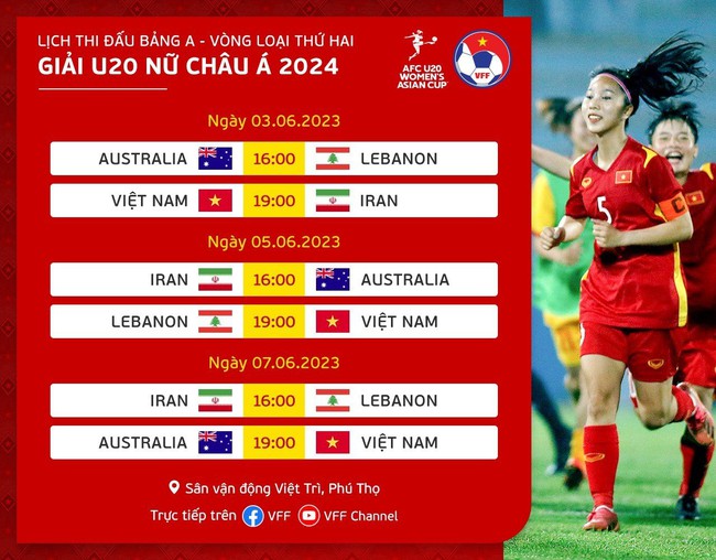 Link xem trực tiếp U20 nữ Việt Nam vs U20 Iran (19h00, 3/6), vòng loại thứ 2 U20 nữ châu Á 2024 - Ảnh 3.