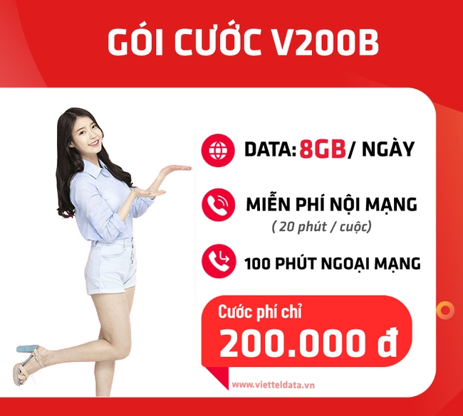 V200B Viettel – Gói cước SIÊU DATA 8GB / Ngày + 1 Tỷ Phút Gọi - Ảnh 3.