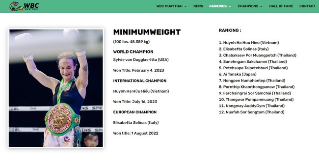 Nữ võ sĩ ‘hạt tiêu’ Việt Nam tạo địa chấn khi đứng số 1 thế giới ở Muay WBC, xếp trên nhà vô địch châu Âu  - Ảnh 2.