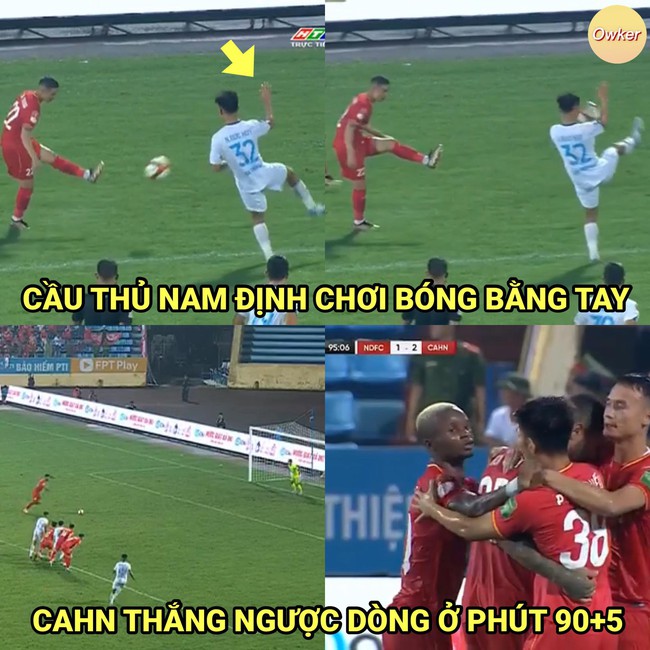 CẬN CẢNH: Cầu thủ Nam Định chơi bóng bằng tay vô duyên, khiến đội nhà thua ngược trước CAHN - Ảnh 2.