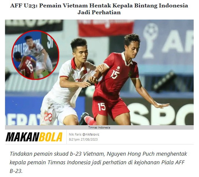 Báo Đông Nam Á đưa tin vụ sao U23 Việt Nam dùng cùi chỏ, CĐV Indonesia tràn vào trang cá nhân chỉ trích - Ảnh 4.