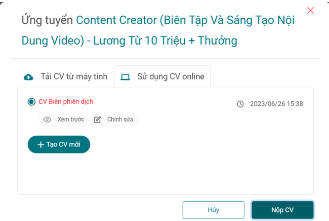 Tạo mẫu CV online đơn giản chỉ 3 giây phần mềm Job3s - Ảnh 5.