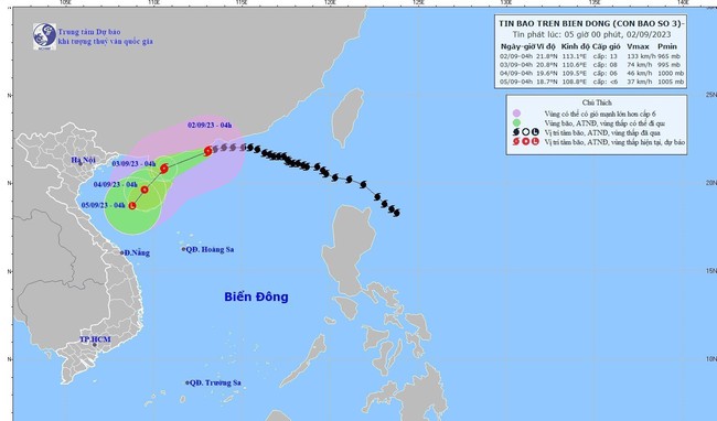 Bão số 3 gây gió giật cấp 15 trên vùng biển phía Bắc khu vực Bắc Biển Đông - Ảnh 1.