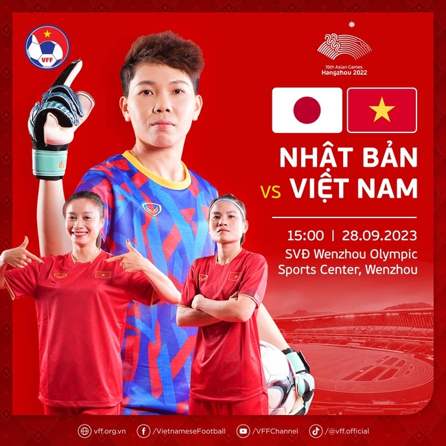 TRỰC TIẾP bóng đá nữ Việt Nam vs Nhật Bản, ASIAD 2023 (15h hôm nay, 28/9) - Ảnh 1.