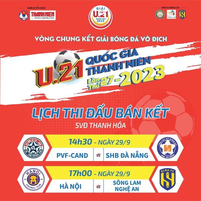 &quot;Tứ trụ&quot; đào tạo bóng đá trẻ tại Việt Nam đều lọt vào bán kết VCK Giải U.21 Quốc gia Thanh Niên 2023 - Ảnh 2.