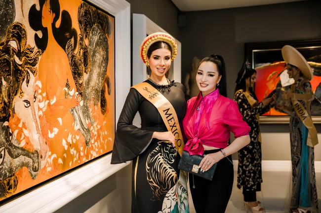 Dàn người đẹp Miss Global 2023 khoe dáng với áo dài của NTK Châu Loan - Ảnh 5.