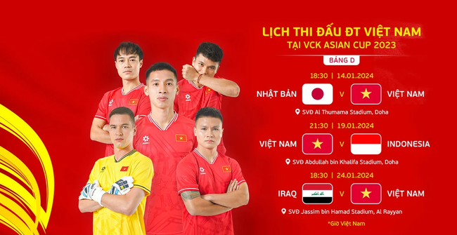Lịch trực tiếp bóng đá chi tiết toàn bộ các trận đấu ở Asian Cup 2023 trên VTV - Ảnh 5.