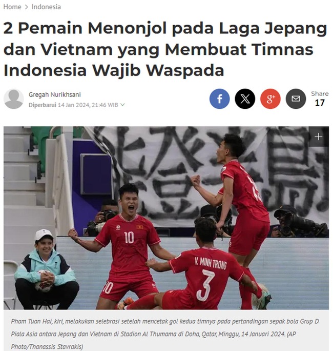Báo Indonesia chỉ ra cầu thủ Việt Nam nguy hiểm nhất sau trận đấu với Nhật Bản - Ảnh 2.