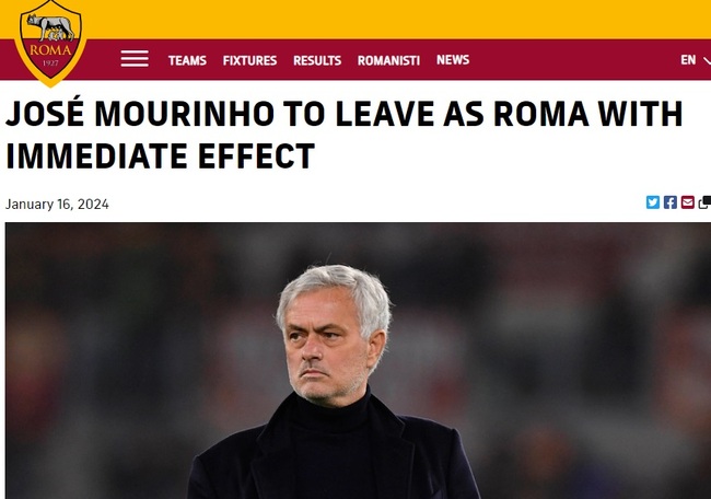 Roma chính thức sa thải Mourinho sau thất bại trước AC Milan - Ảnh 2.