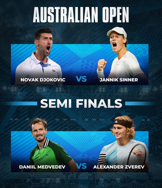 Lịch thi đấu Australian Open hôm nay 26/1: Nóng đại chiến Djokovic vs Sinner - Ảnh 2.