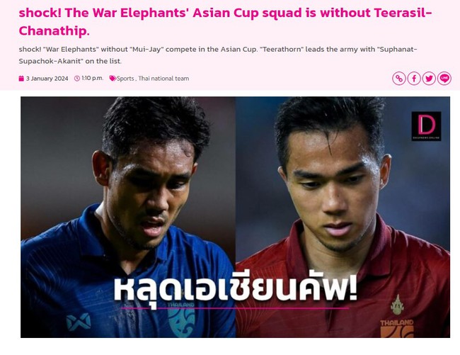 Báo Thái Lan sốc sau khi HLV mới công bố danh sách cầu thủ dự Asian Cup, 2 ngôi sao lớn ngồi nhà - Ảnh 2.