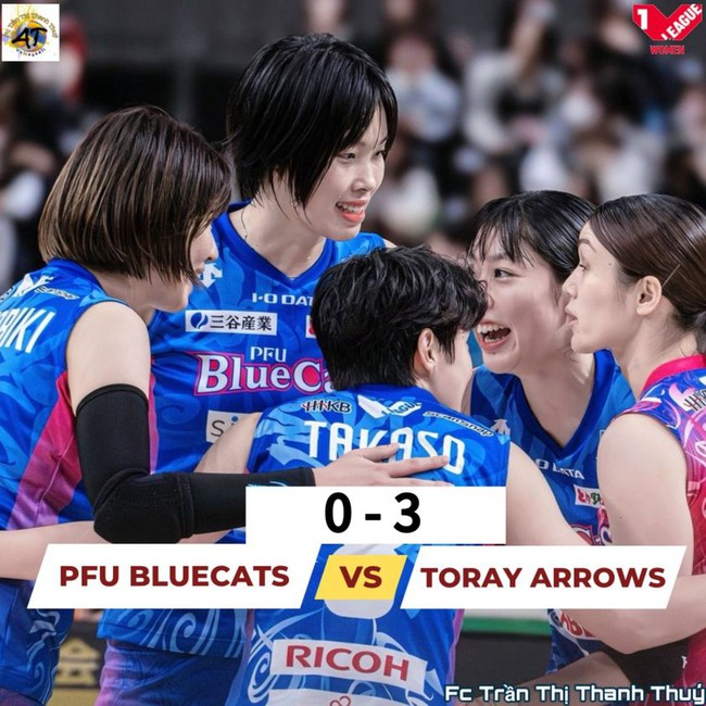 PFU Blue Cats thất bại ở vòng đấu mới nhất giải bóng chuyền nhà nghề Nhật Bản