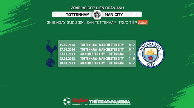 Nhận định, soi tỷ lệ Tottenham vs Man City (3h15, 31/10), vòng 1/8 Cúp Liên đoàn Anh - Ảnh 5.