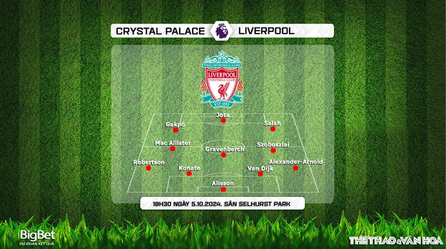 Nhận định, soi tỷ lệ Crystal Palace vs Liverpool (18h30, 5/10), vòng 7 Ngoại hạng Anh - Ảnh 2.