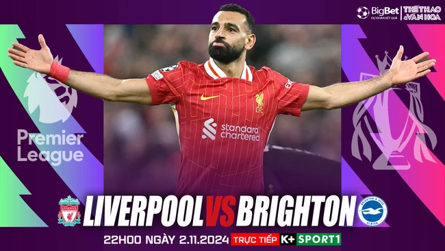 Nhận định, soi tỷ lệ Liverpool vs Brighton (22h00, 2/11), vòng 10 Giải Ngoại hạng Anh - Ảnh 1.