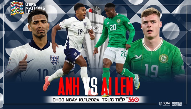 Nhận định, soi tỷ lệ Anh vs CH Ireland (0h00, 18/11), vòng bảng Nations League - Ảnh 1.