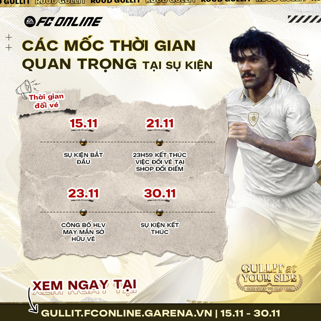 FC online tung ra sự kiện &quot;Gullit At Your Side&quot; chiêu đãi người chơi với loạt quà khủng nhân dịp mời Gullit tới Việt Nam - Ảnh 4.