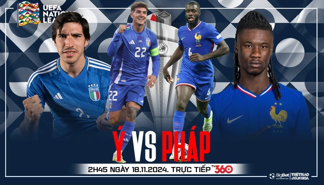 Nhận định, soi tỷ lệ Ý vs Pháp (2h45, 18/11), vòng bảng UEFA Nations League - Ảnh 1.