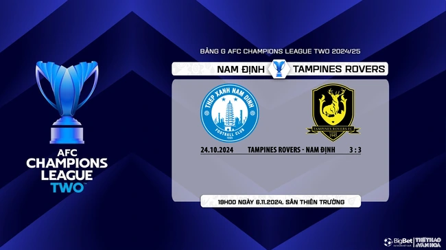 Nhận định, soi tỷ lệ Nam Định vs Tampines Rovers (19h00, 6/11), vòng bảng AFC Champions League 2 - Ảnh 7.