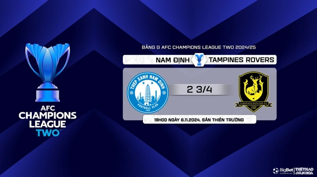 Nhận định, soi tỷ lệ Nam Định vs Tampines Rovers (19h00, 6/11), vòng bảng AFC Champions League 2 - Ảnh 11.