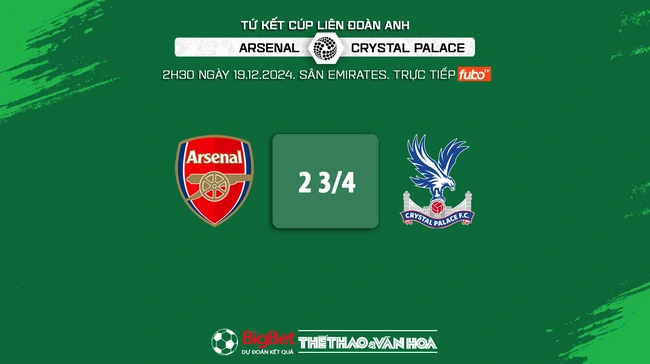 Nhận định, soi tỷ lệ Arsenal vs Crystal Palace 2h30 ngày 19/12, vòng tứ kết Cúp Liên đoàn Anh - Ảnh 9.