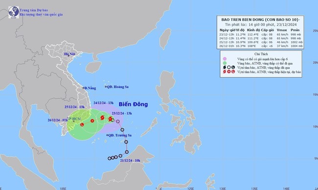 Áp thấp nhiệt đới trên Biển Đông đã mạnh lên thành bão - Ảnh 1.