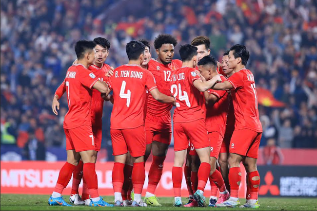 Tuyển Việt Nam thắng thuyết phục Singapore 5-1 chung cuộc để giành quyền vào chung kết AFF Cup 2024. Ảnh: Hoàng Linh