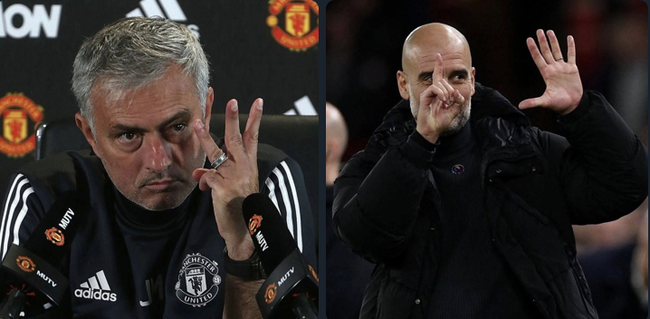 Guardiola tố Mourinho muốn Man City bị giáng hạng, đáp trả mạnh mẽ về danh hiệu 'trong sạch' - Ảnh 1.