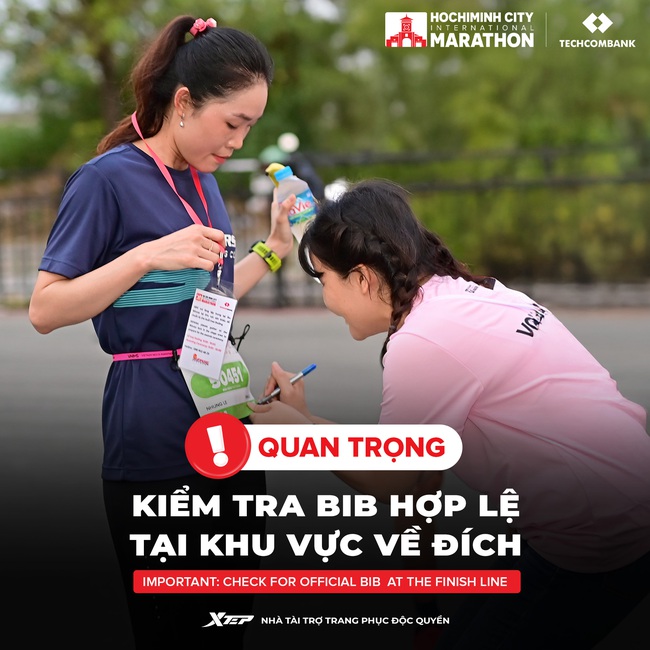 Giải marathon quốc tế TP HCM kiểm tra BIB VĐV