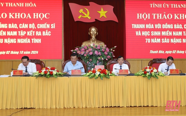 Chị Hằng biên tập - Hội thảo khoa học &quot;Thanh Hóa với đồng bào, cán bộ, chiến sĩ và học sinh miền Nam tập kết ra Bắc - 70 năm sâu nặng nghĩa tình” - Ảnh 2.