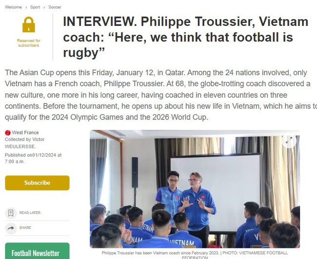 HLV Troussier chia sẻ báo nước ngoài: ‘Ở Việt Nam, người ta nghĩ bóng đá như Judo; muốn cá nhân tỏa sáng' - Ảnh 3.