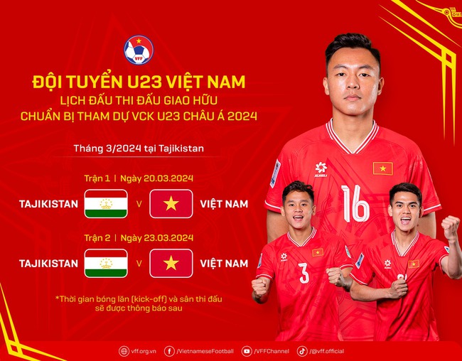 Xem trực tiếp bóng đá U23 Việt Nam vs Tajikistan