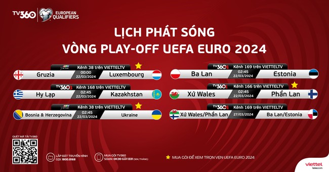 Link xem trực tiếp vòng play-off EURO 2024 trên TV360 - Ảnh 2.