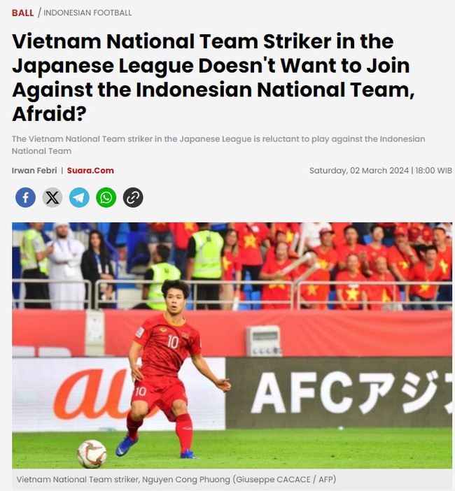 Báo chí Indonesia bàn tán xôn xao sau phát ngôn của Công Phượng về việc thi đấu cho ĐT Việt Nam - Ảnh 2.