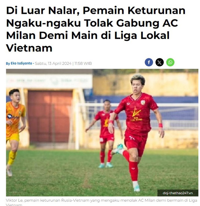 Tin nóng thể thao tối 14/4: Cầu thủ Việt kiều từ chối AC Milan để về Việt Nam, Bích Tuyền tiết lộ nguyên nhân thua chung kết - Ảnh 2.