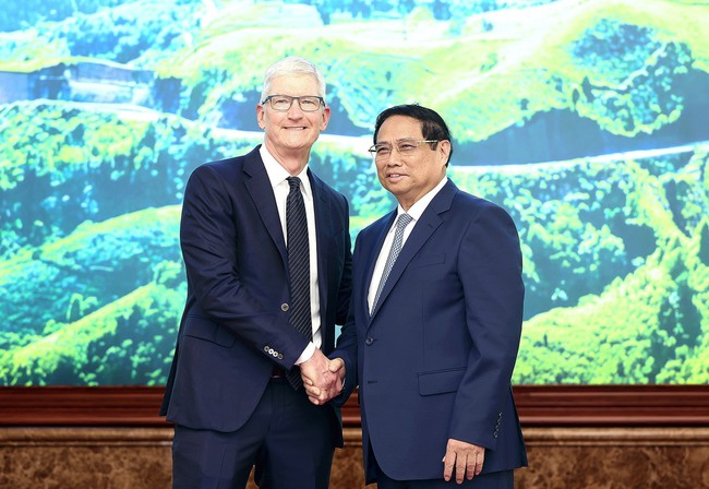 Thủ tướng Phạm Minh Chính tiếp Giám đốc điều hành Tập đoàn Apple Tim Cook - Ảnh 1.