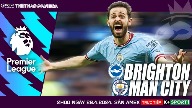 Nhận định bóng đá Brighton vs Man City (2h00, 26/4), đá bù vòng 29 Ngoại hạng Anh - Ảnh 2.