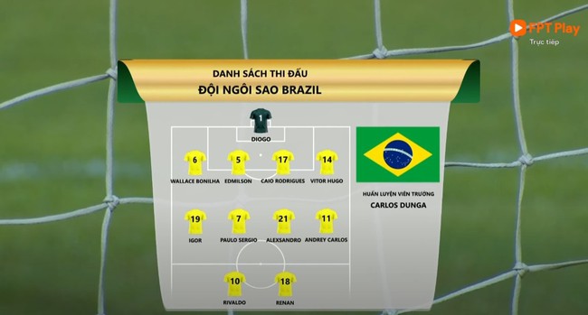 Tiến Linh kiến tạo cho Huỳnh Đức ghi bàn trong trận đấu giữa các ngôi sao Việt Nam và những huyền thoại Brazil - Ảnh 2.