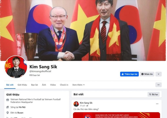 HLV Kim Sang Sik bị mạo danh trên mạng xã hội, người đại diện phải đính chính khẩn cấp - Ảnh 2.