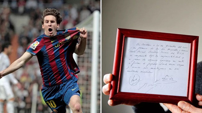 Bản giao kèo đầu đời của Messi trở thành tờ giấy ăn đắt nhất thế giới - Ảnh 2.