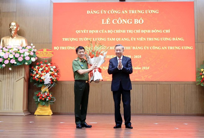 Bộ Chính trị chỉ định Bộ trưởng Lương Tam Quang giữ chức Bí thư Đảng ủy Công an Trung ương - Ảnh 1.