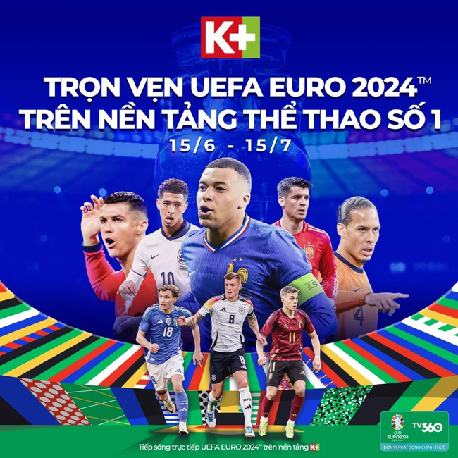 Nhân đôi bóng đá đỉnh cao: UEFA EURO 2024 & COPA AMERICA 2024 cùng lên sóng K+, nền tảng thể thao số 1 Việt Nam - Ảnh 1.