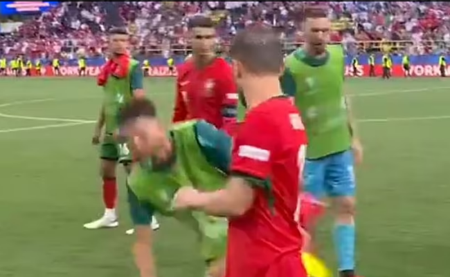 Nhân viên an ninh đốn ngã sao tuyển Bồ Đào Nha khi truy đuổi fan cuồng Ronaldo - Ảnh 2.