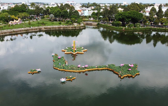 Tạo hình bản đồ Việt Nam từ 5.000 chậu hoa sen ở Đồng Tháp - Ảnh 4.