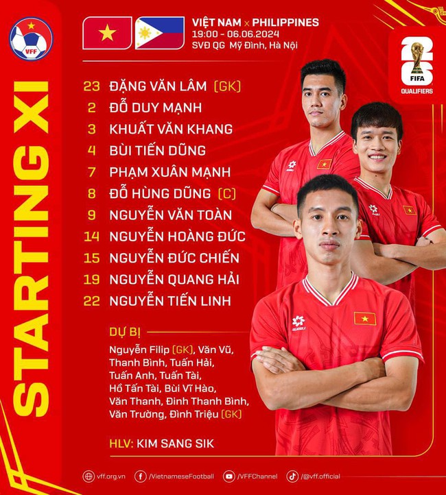 Xem trực tiếp bóng đá Việt Nam vs Philippines: Văn Lâm bắt chính, Hoàng Đức sát cánh cùng Quang Hải - Ảnh 4.
