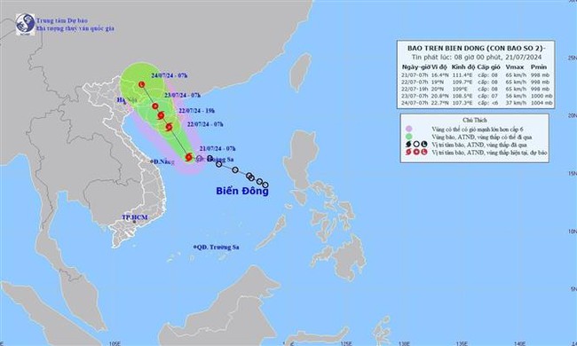 Áp thấp nhiệt đới trên vùng biển Hoàng Sa đã mạnh lên thành bão số 2 - Ảnh 1.